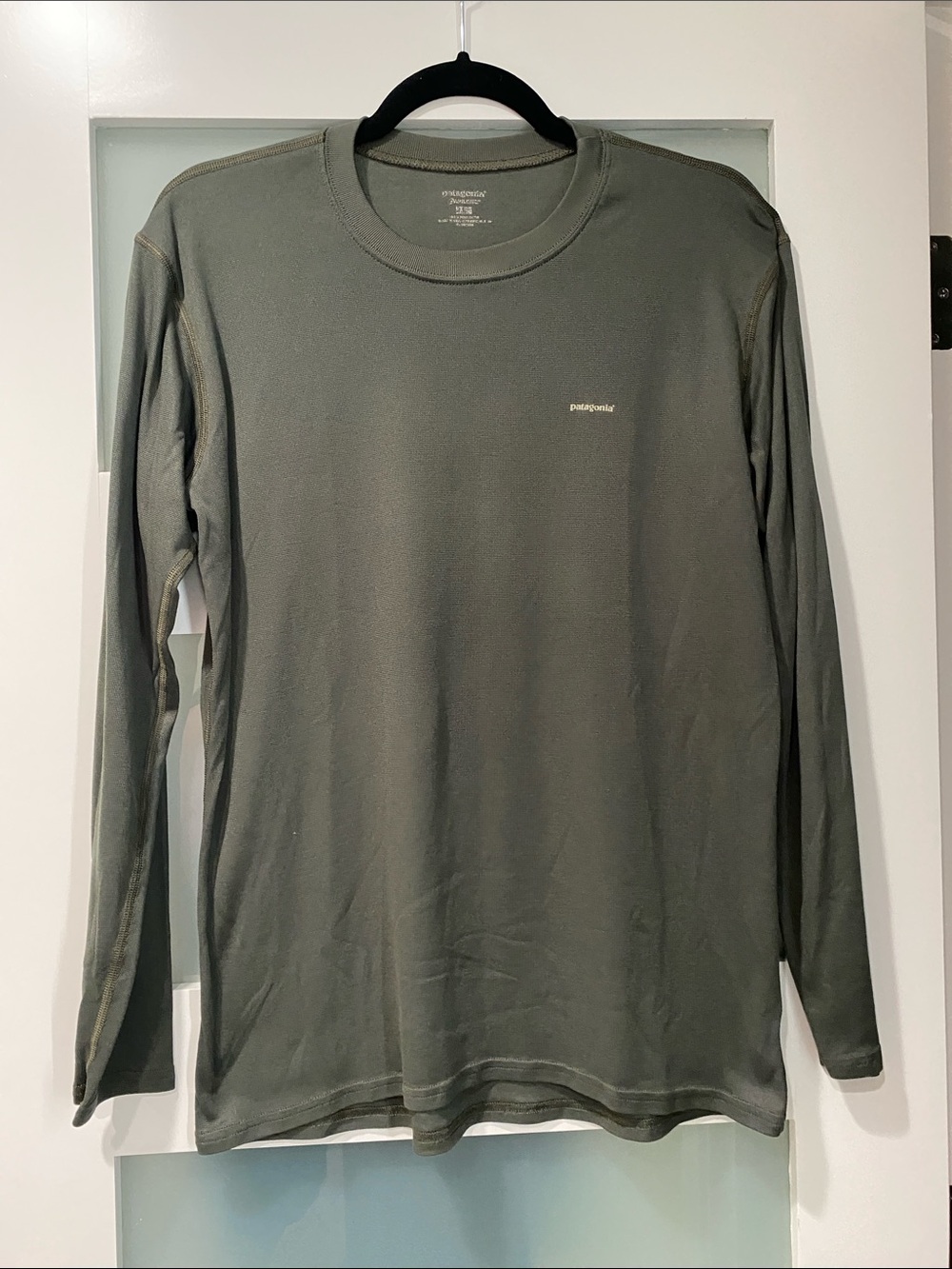 Patagonia Capilene Olive Green Long-Sleeve Crew Shirt